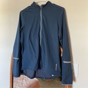 REI blue cycling full zip long sleeve jersey jacket size large